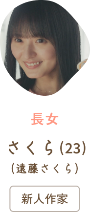 長女さくら（23）(遠藤さくら) / 新人作家
